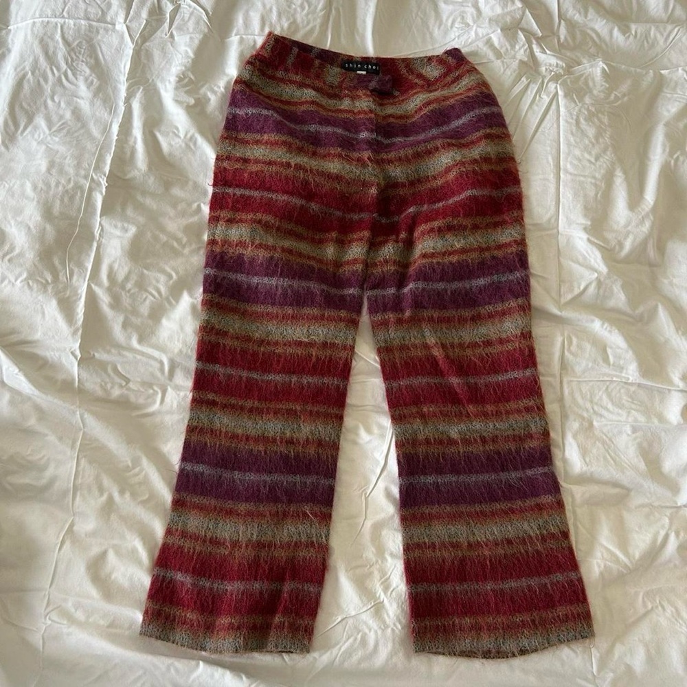 Mohair Striped Flare Pants